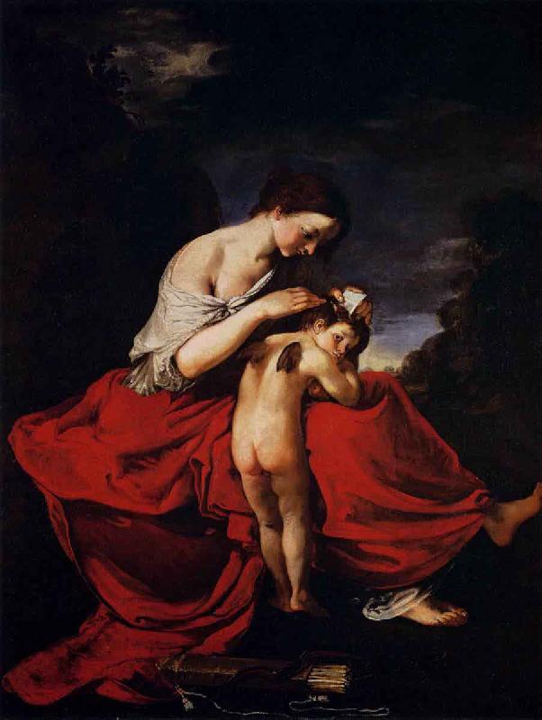 Giovanni da san giovanni Venus Combing Cupids Hair Germany oil painting art